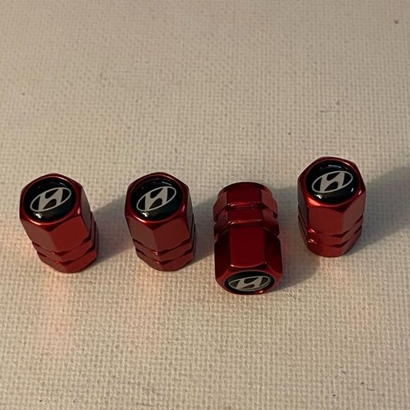 Hyundai valve Stem caps in Red set of 4 NWT - Picture 3 of 4